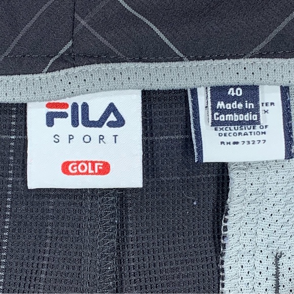 Fila~Men’s Sport Golf Shorts~Black Plaid~10” Inseam~Sz‎ 40 - Picture 3 of 8